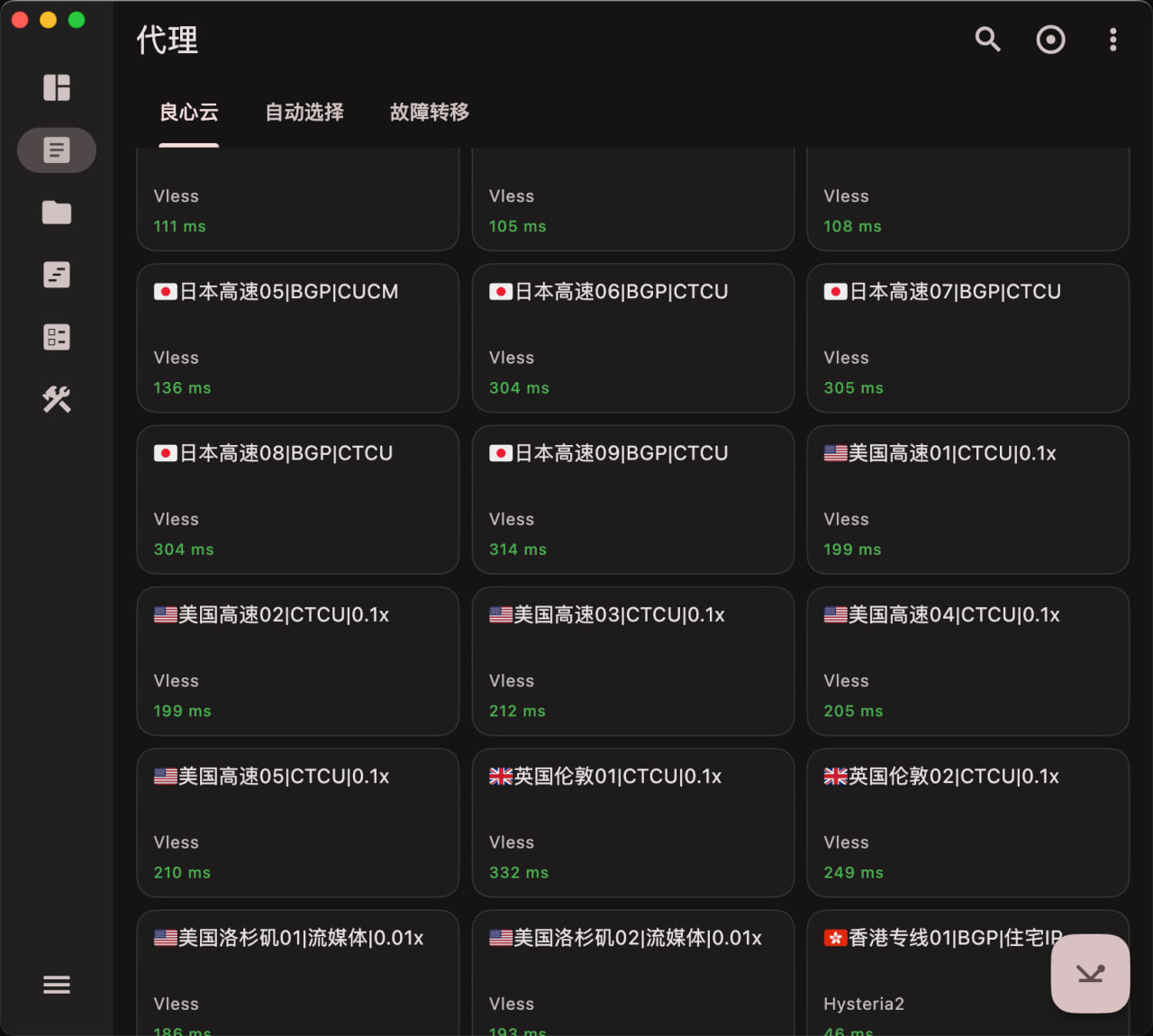 节点测速图
